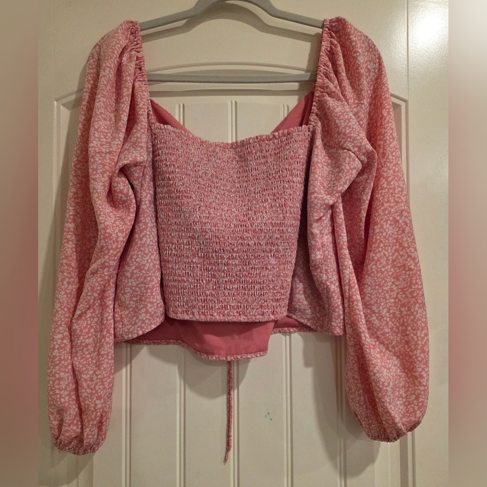 Abercrombie & Fitch Peasant Sleeve Smock Top Ditsy Floral Print A&F XL - Picture 12 of 12